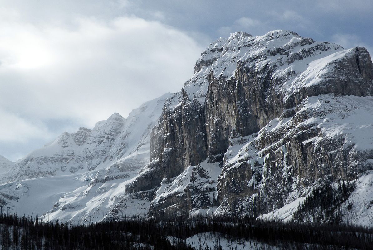 09 Stanley Peak Morning From Highway 93 Just After Castle Junction In Winter